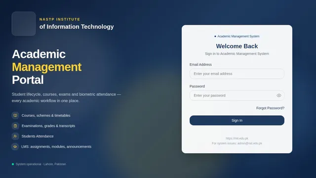 Screenshot of ams.niit.edu.pk on port 443