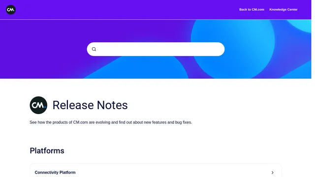 Screenshot of releasenotes.cm.com on port 443