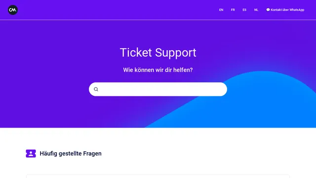 Screenshot of ticket-support-pro-de.cm.com on port 443