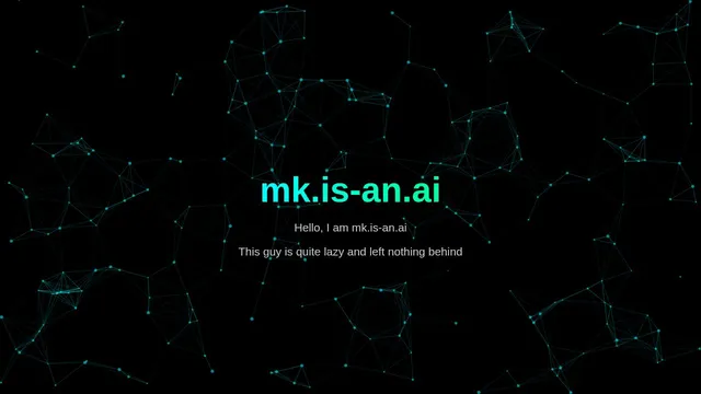 Screenshot of mk.is-an.ai on port 443