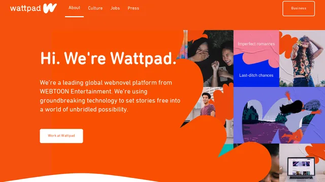 Screenshot of company.wattpad.com on port 443