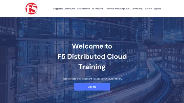Screenshot of training.cloud.f5.com on port 443