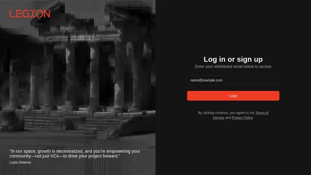 Screenshot of admin.test.legion.cc on port 443