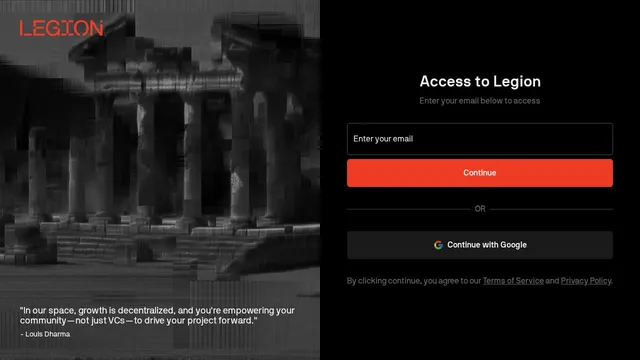 Screenshot of projects.test.legion.cc on port 443