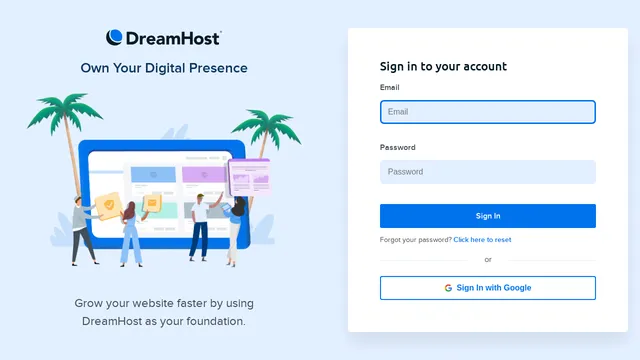 Screenshot of panel.dreamhost.com on port 443