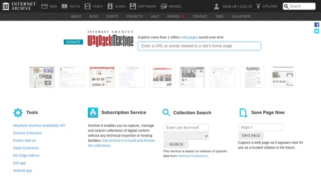 Screenshot of web.archive.org on port 443