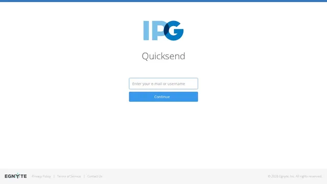 Screenshot of quicksend.interpublic.com on port 443