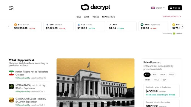 Screenshot of api.decrypt.co on port 443