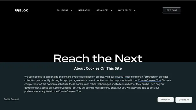 Screenshot of brands.roblox.com on port 443