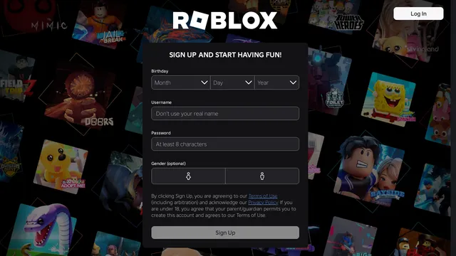 Screenshot of data.roblox.com on port 443