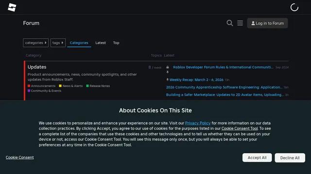 Screenshot of devforum.roblox.com on port 443