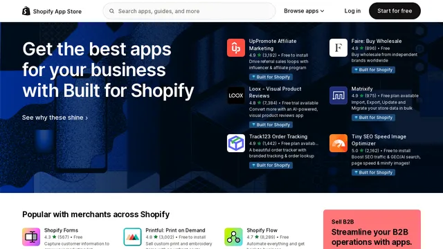 Screenshot of app.shopify.com on port 443