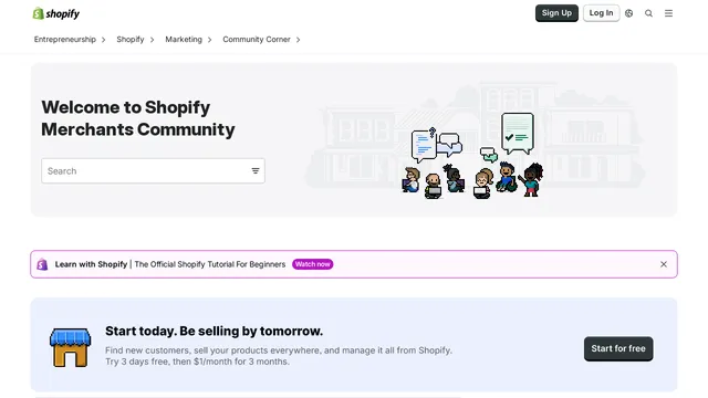 Screenshot of community.shopify.com on port 443