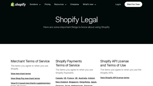 Screenshot of legal.shopify.com on port 443