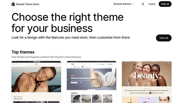 Screenshot of themes.shopify.com on port 443