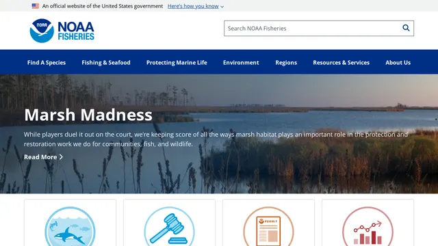 Screenshot of www.fisheries.noaa.gov on port 443