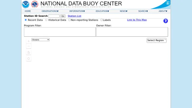 Screenshot of www.ndbc.noaa.gov on port 443