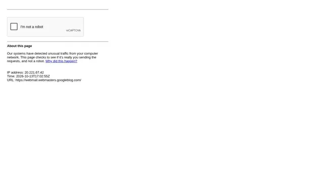 Screenshot of webmail.webmasters.googleblog.com on port 443
