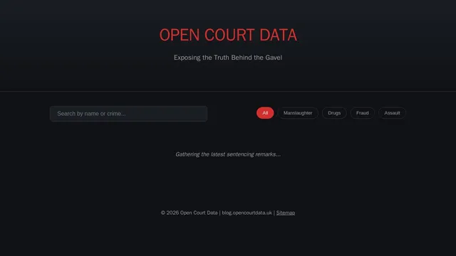 Screenshot of blog.opencourtdata.uk on port 443