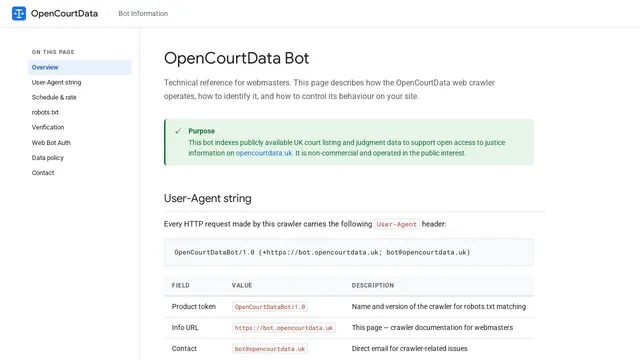 Screenshot of bot.opencourtdata.uk on port 443