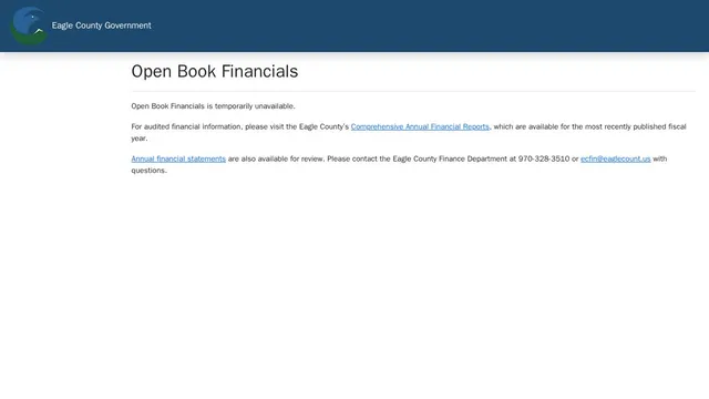 Screenshot of openbook.eaglecounty.us on port 443