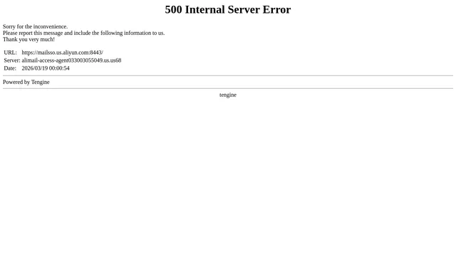 Screenshot of mailsso.us.aliyun.com on port 443