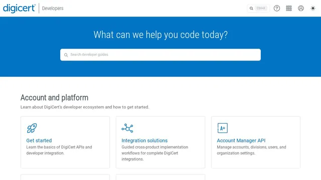 Screenshot of dev.digicert.com on port 443