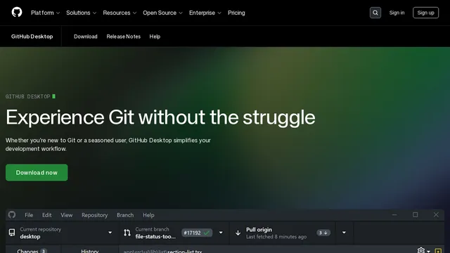 Screenshot of desktop.github.com on port 443