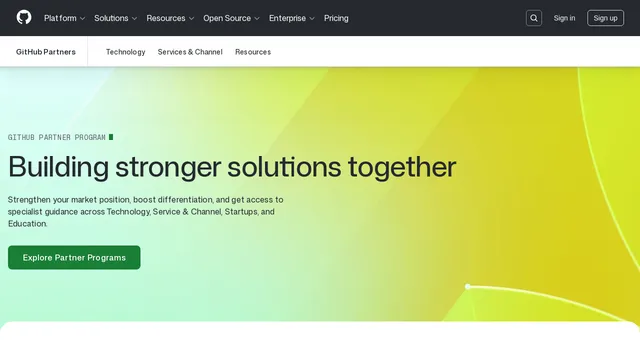 Screenshot of partner.github.com on port 443