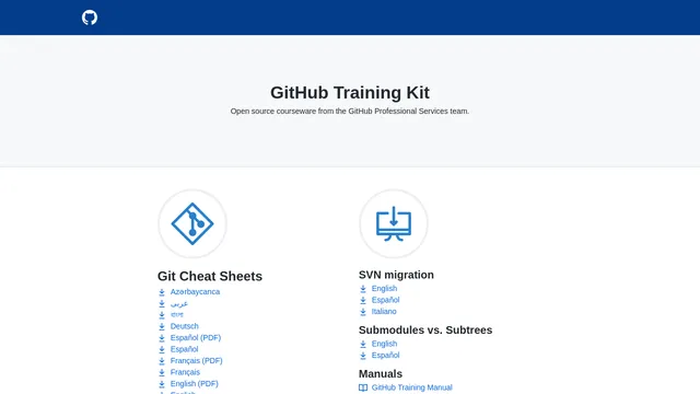 Screenshot of training.github.com on port 443