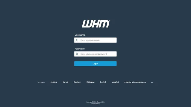 Screenshot of whm.fatrix.web.id on port 443