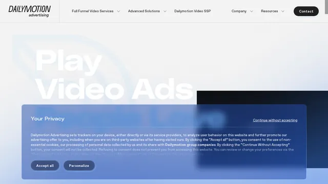 Screenshot of advertisers.dailymotion.com on port 443