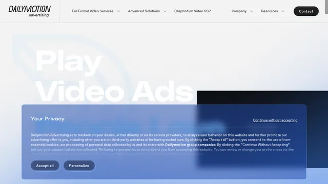 Screenshot of fr.advertising.dailymotion.com on port 443