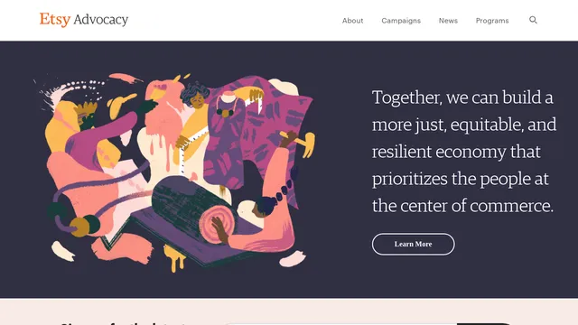 Screenshot of advocacy.etsy.com on port 443