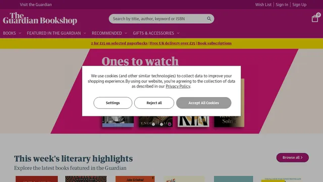 Screenshot of bookshop.theguardian.com on port 443
