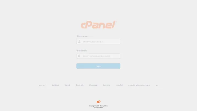 Screenshot of cpanel.valqari.com on port 443
