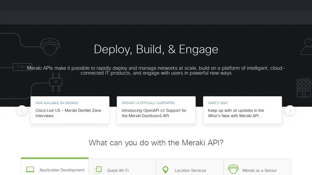 Screenshot of developers.meraki.com on port 443