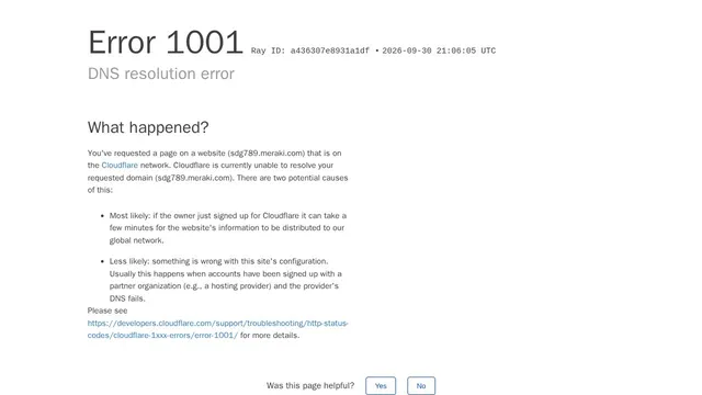 Screenshot of sdg789.meraki.com on port 8880