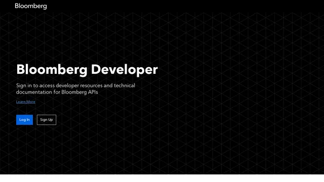 Screenshot of developer.bloomberg.com on port 443