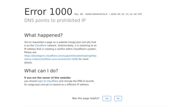 Screenshot of ssogo.jazz.com.pk on port 8443