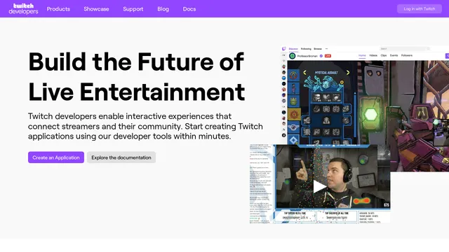 Screenshot of dev.twitch.tv on port 443