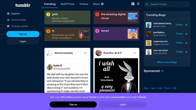 Screenshot of tumblr.com on port 443