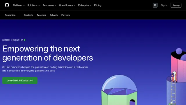 Screenshot of education.github.com on port 443
