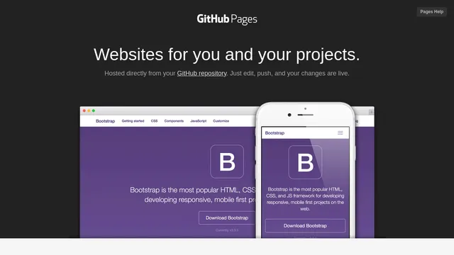 Screenshot of pages.github.com on port 443