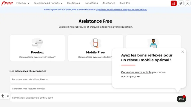 Screenshot of assistance.free.fr on port 443