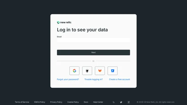 Screenshot of diagnostics.service.newrelic.com on port 443