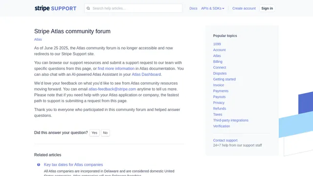 Screenshot of community.stripe.com on port 443