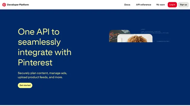 Screenshot of dev.pinterest.com on port 443