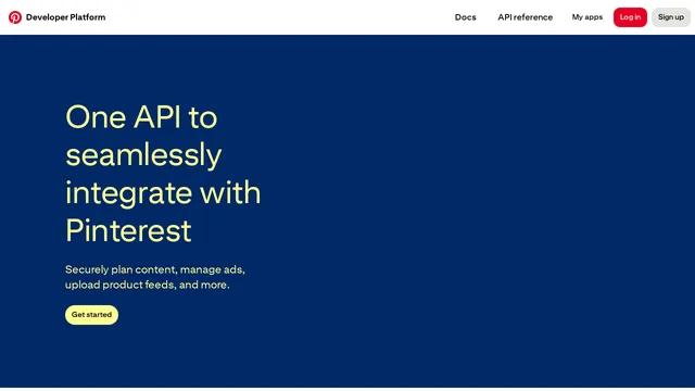 Screenshot of developers.pinterest.com on port 443