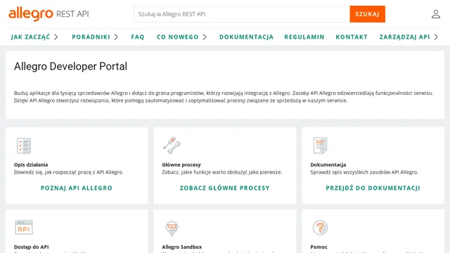 Screenshot of developer.allegro.pl on port 443